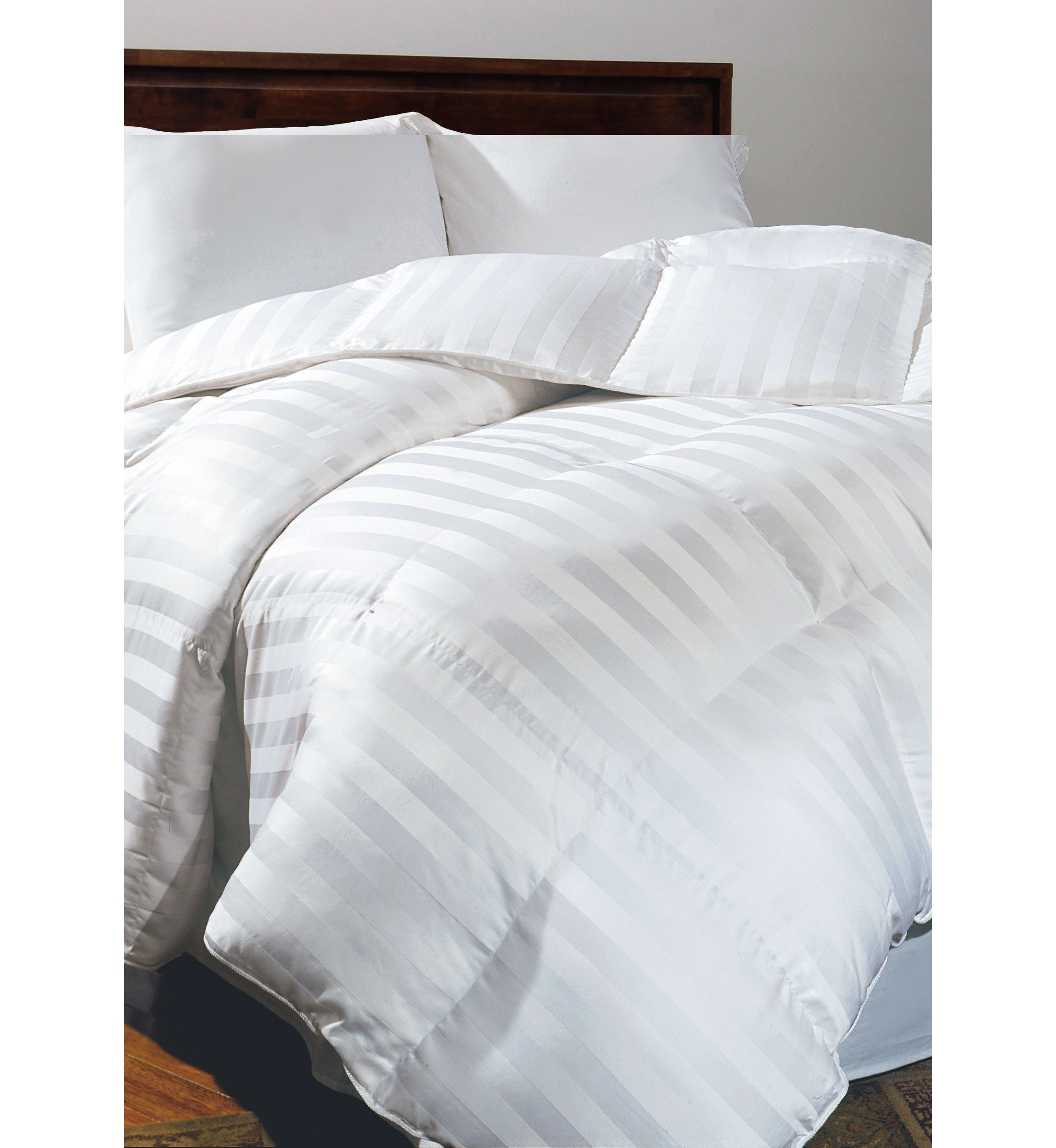 500 Thread Count Siberian Cotton Damask Stripe All Season Down Comforter
