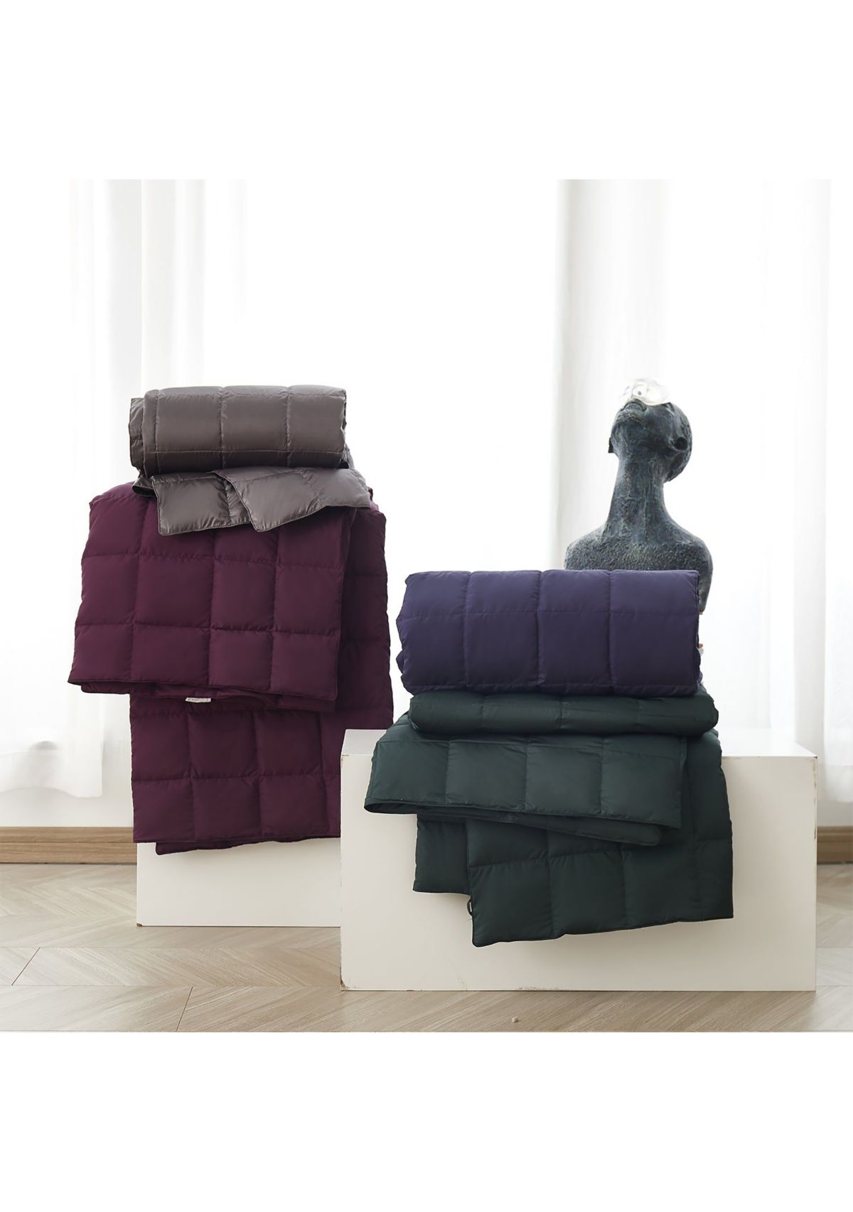 Serta Packable Down Fiber Grey Throw