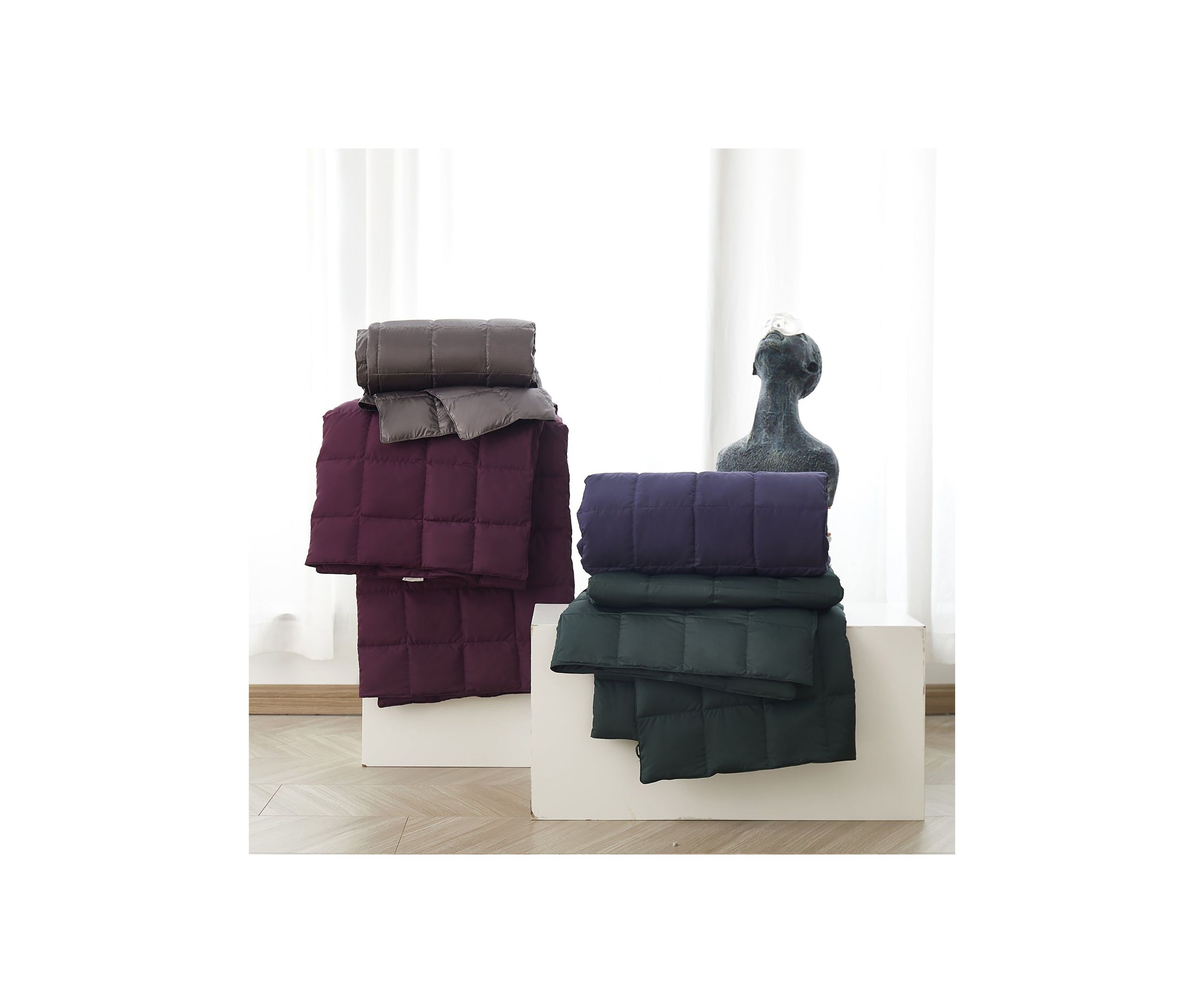 Serta Packable Down Fiber Grey Throw