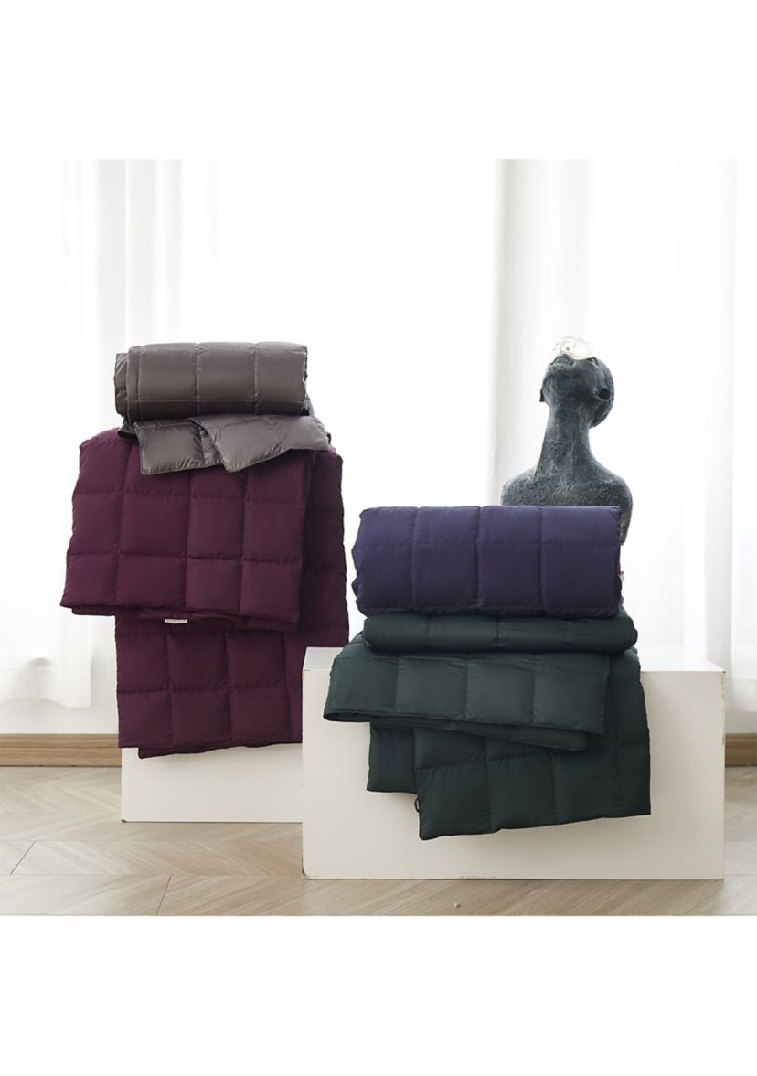 Serta Packable Down Fiber Grey Throw