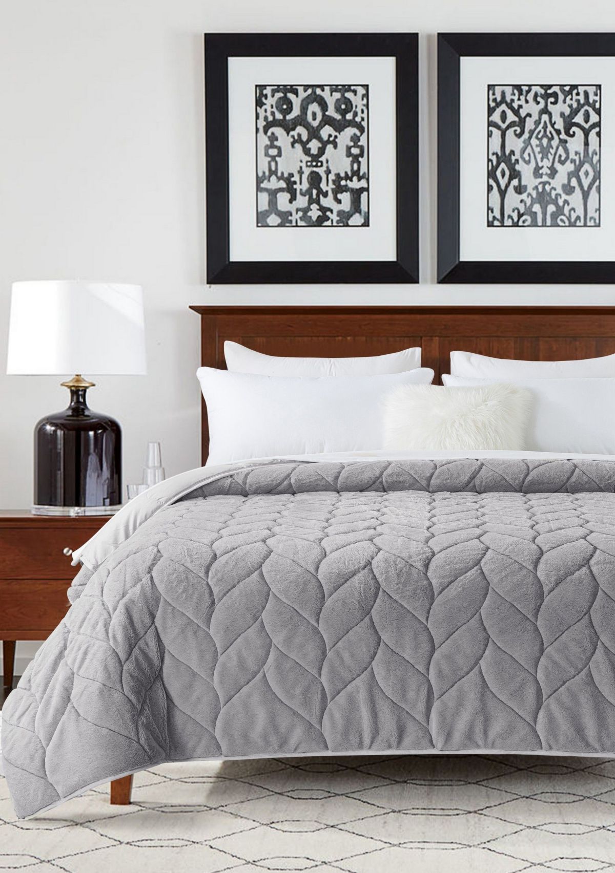 Cozy Gray Down Alternative Blanket