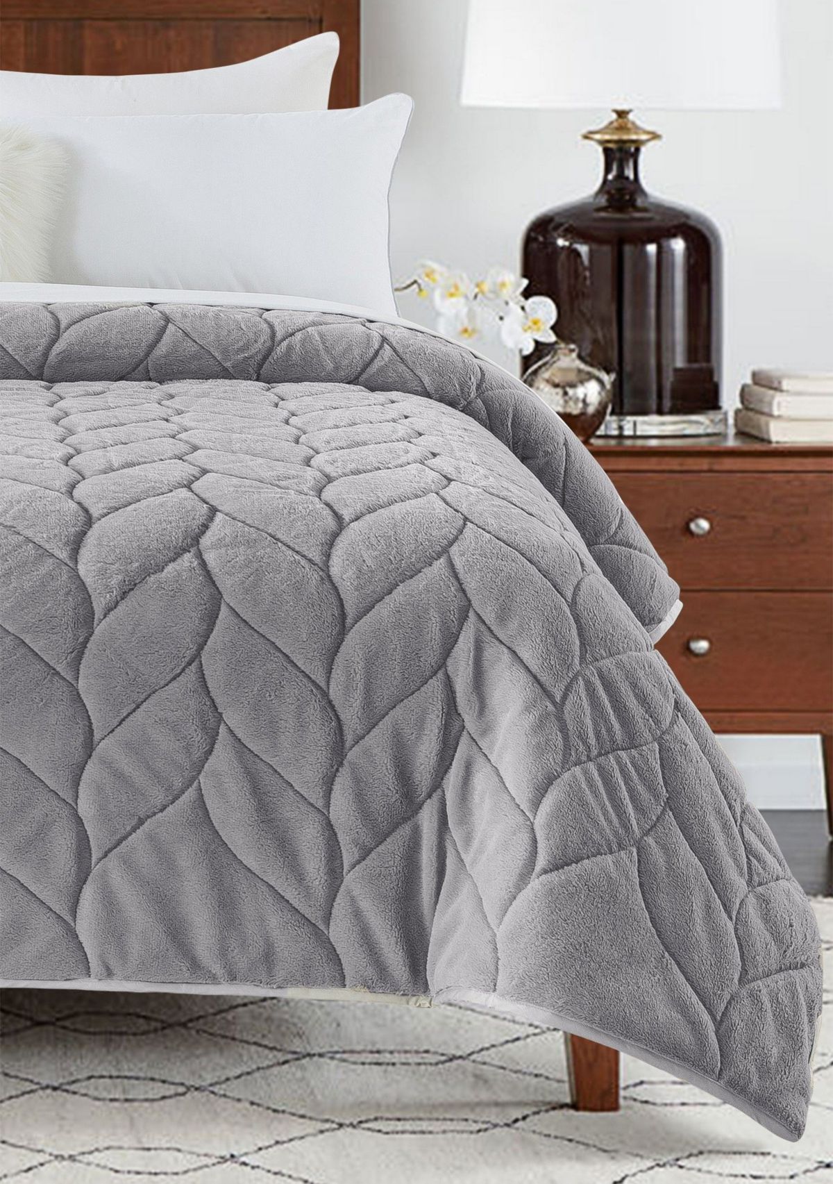 Cozy Gray Down Alternative Blanket