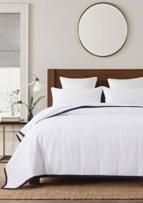 St. James Home Framed Down Alternative Blanket, Navy Blue, Full/Queen