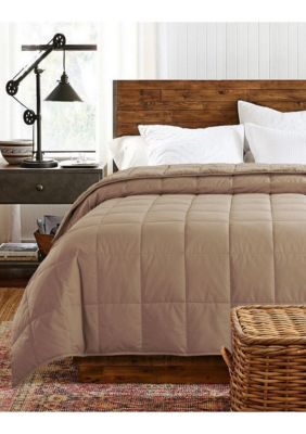 St. James Home Cozy Down Alternative Reversible Blanket, Tan, Twin