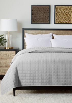 St. James Home Velvet Trim Down Alternative Blanket, Grey, Full/Queen