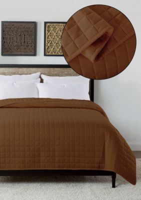 St. James Home Velvet Trim Down Alternative Blanket, Brown, King