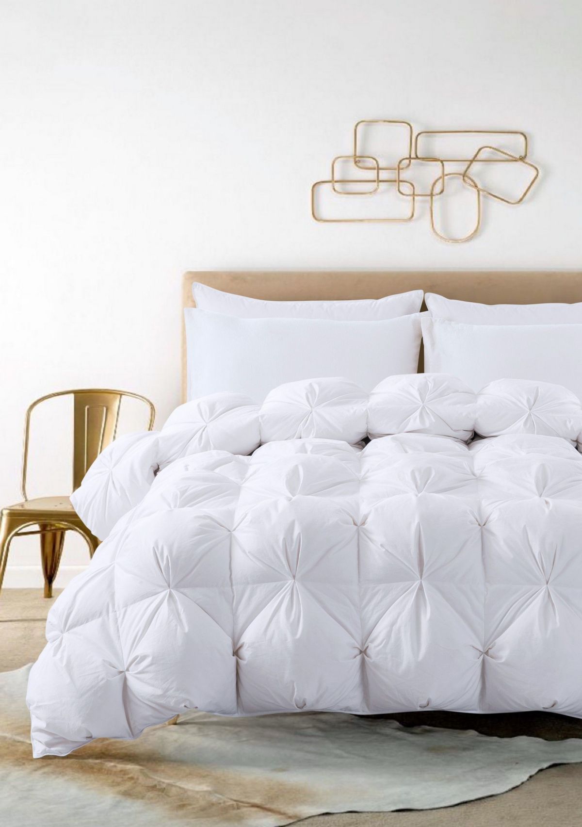 Pintuck Stitch White Duck Down Comforter