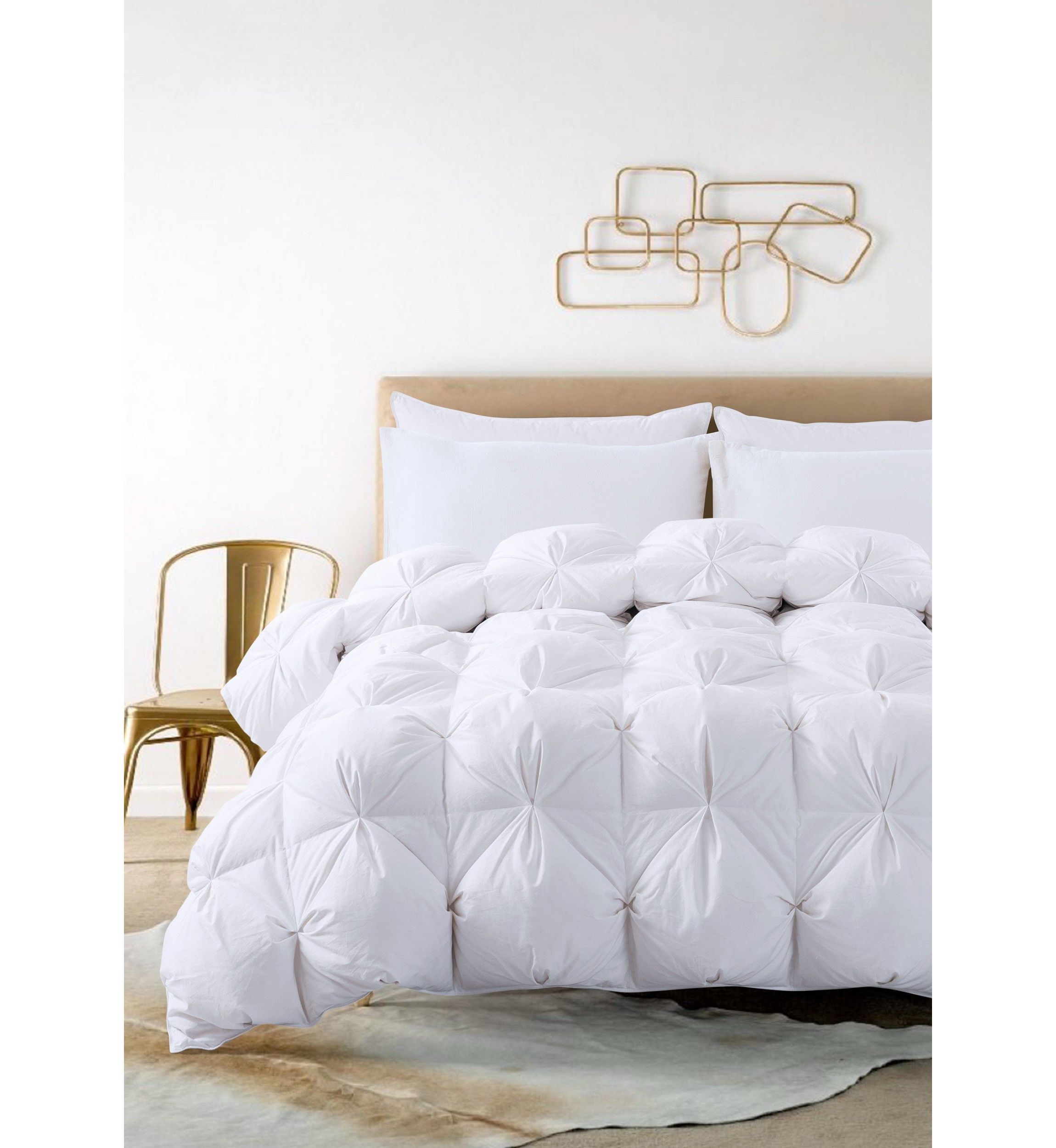 Pintuck Stitch White Duck Down Comforter