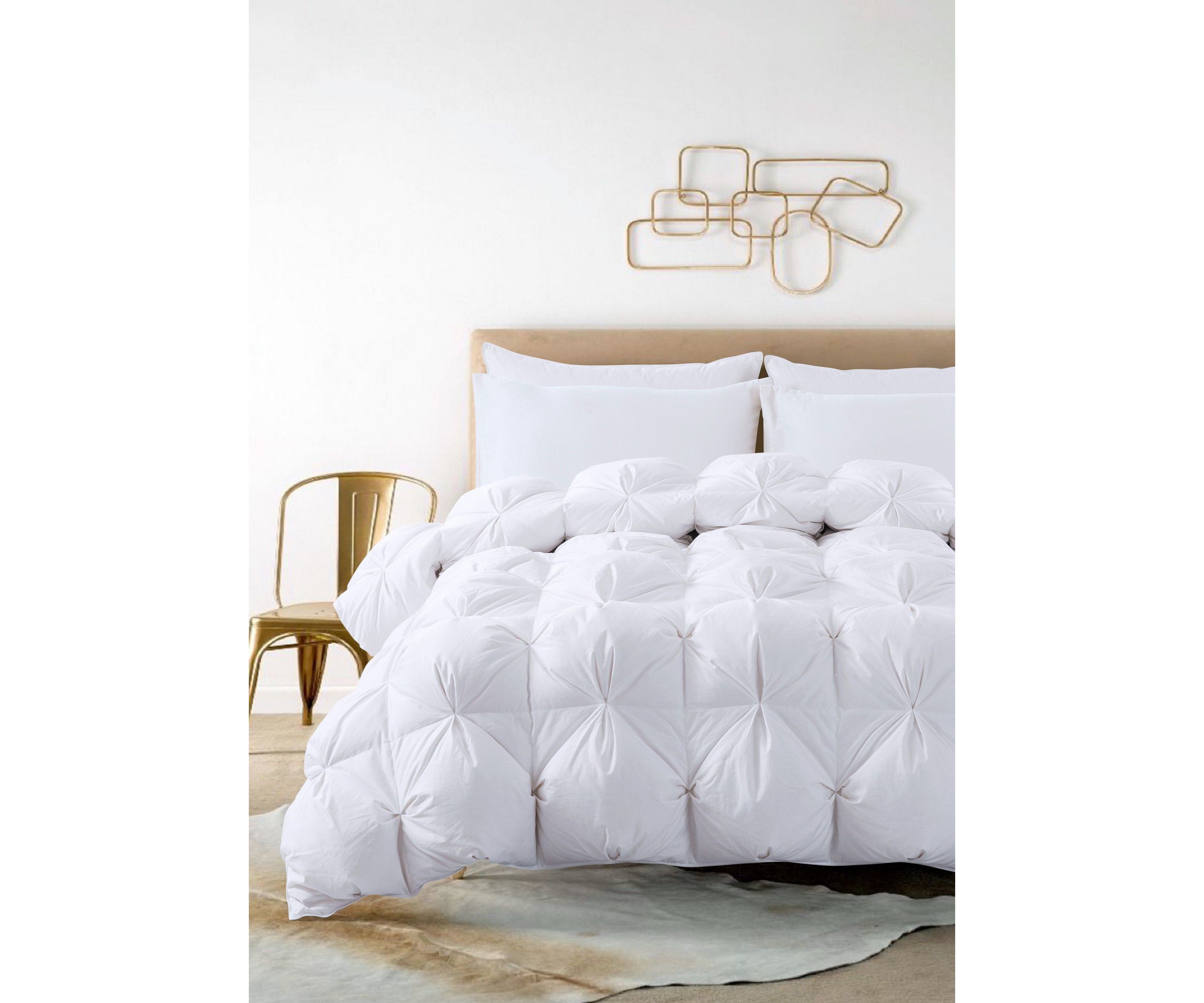 Pintuck Stitch White Duck Down Comforter