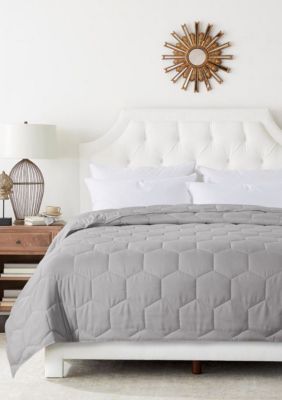 St. James Home Honeycomb Stitch Down Alternative Blanket, Grey, King