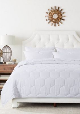 St. James Home Honeycomb Stitch Down Alternative Blanket, White, Full/Queen