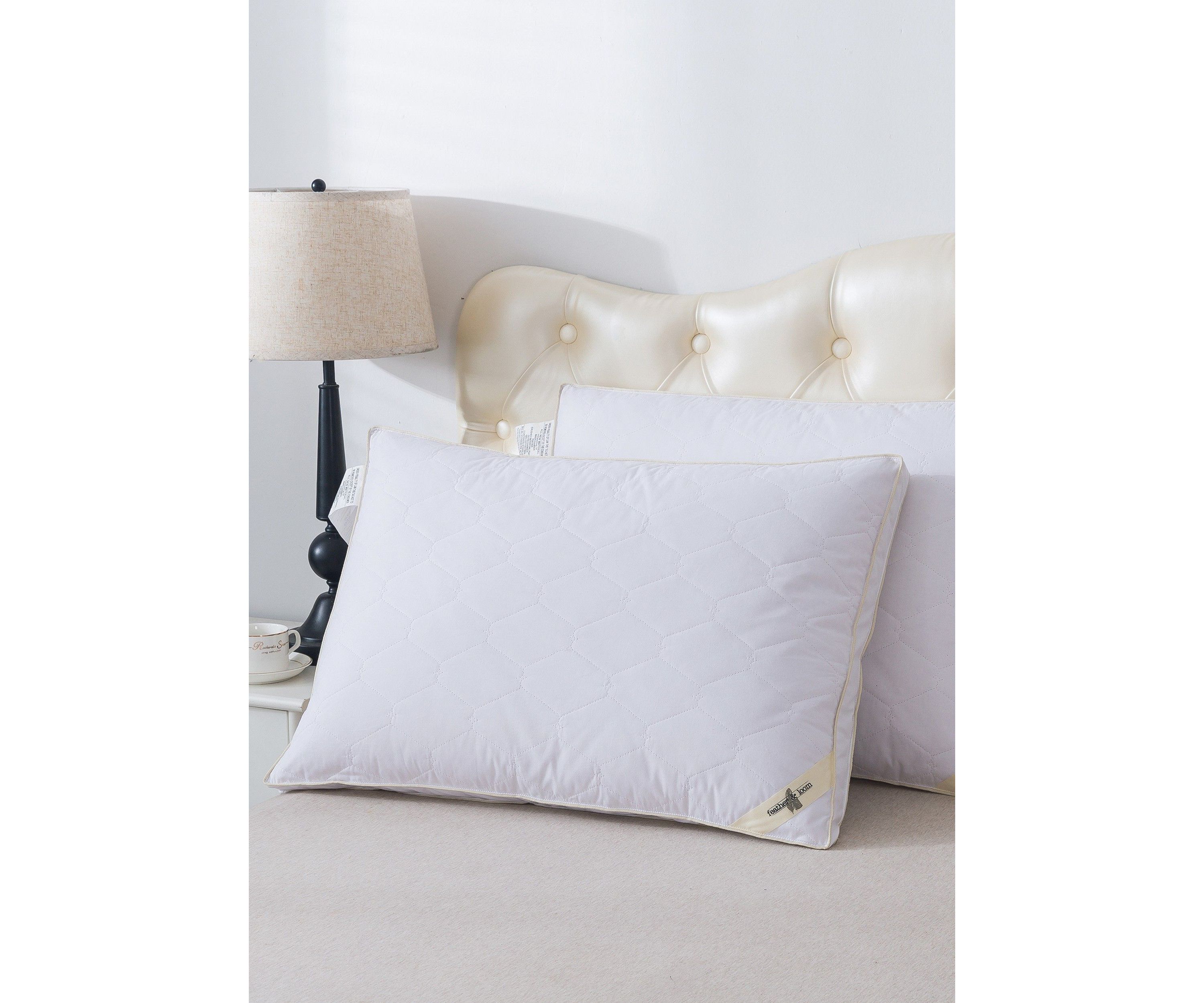 Feather and Loom Cotton Quilted Nano Feather Pillow