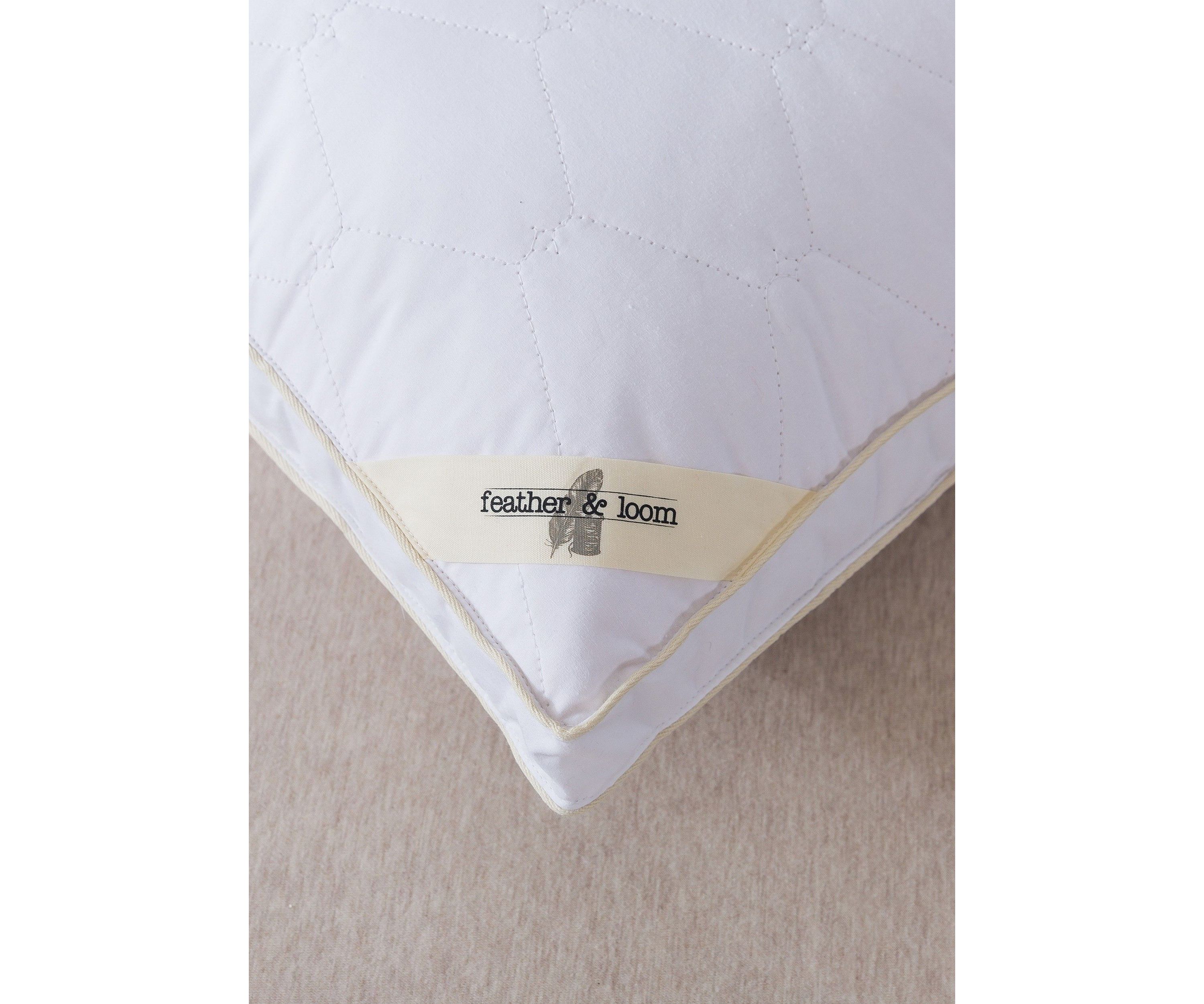 Feather and Loom Cotton Quilted Nano Feather Pillow