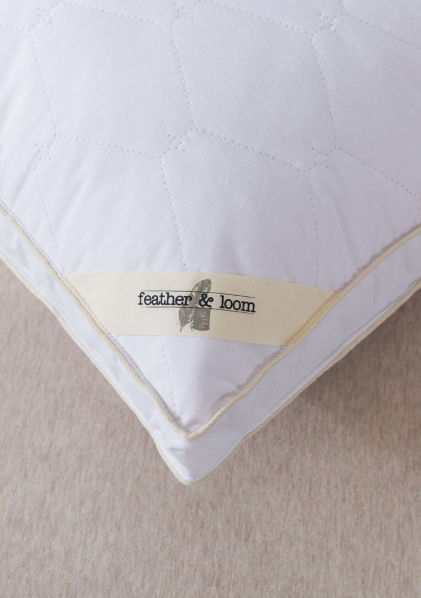 Feather and Loom Cotton Quilted Nano Feather Pillow