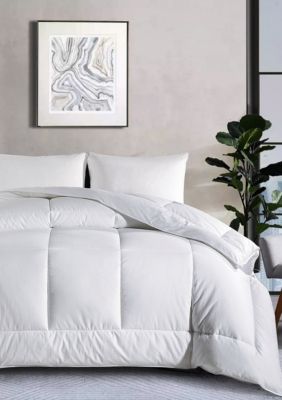 Peace Nest Grid Quilted All Season Down Alternative Comforter, White, King