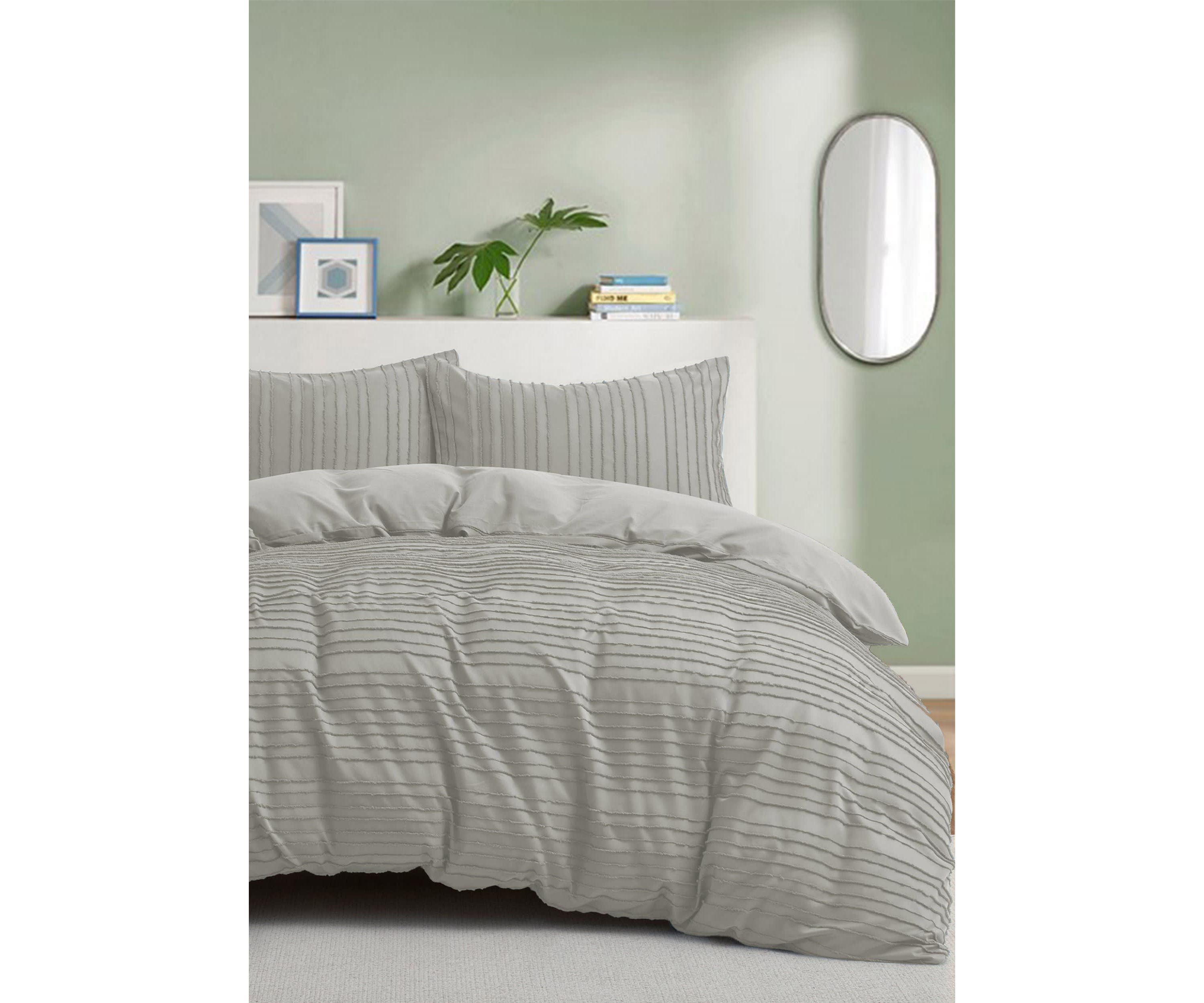 Striped Clipped Jacquard Duvet Cover Set