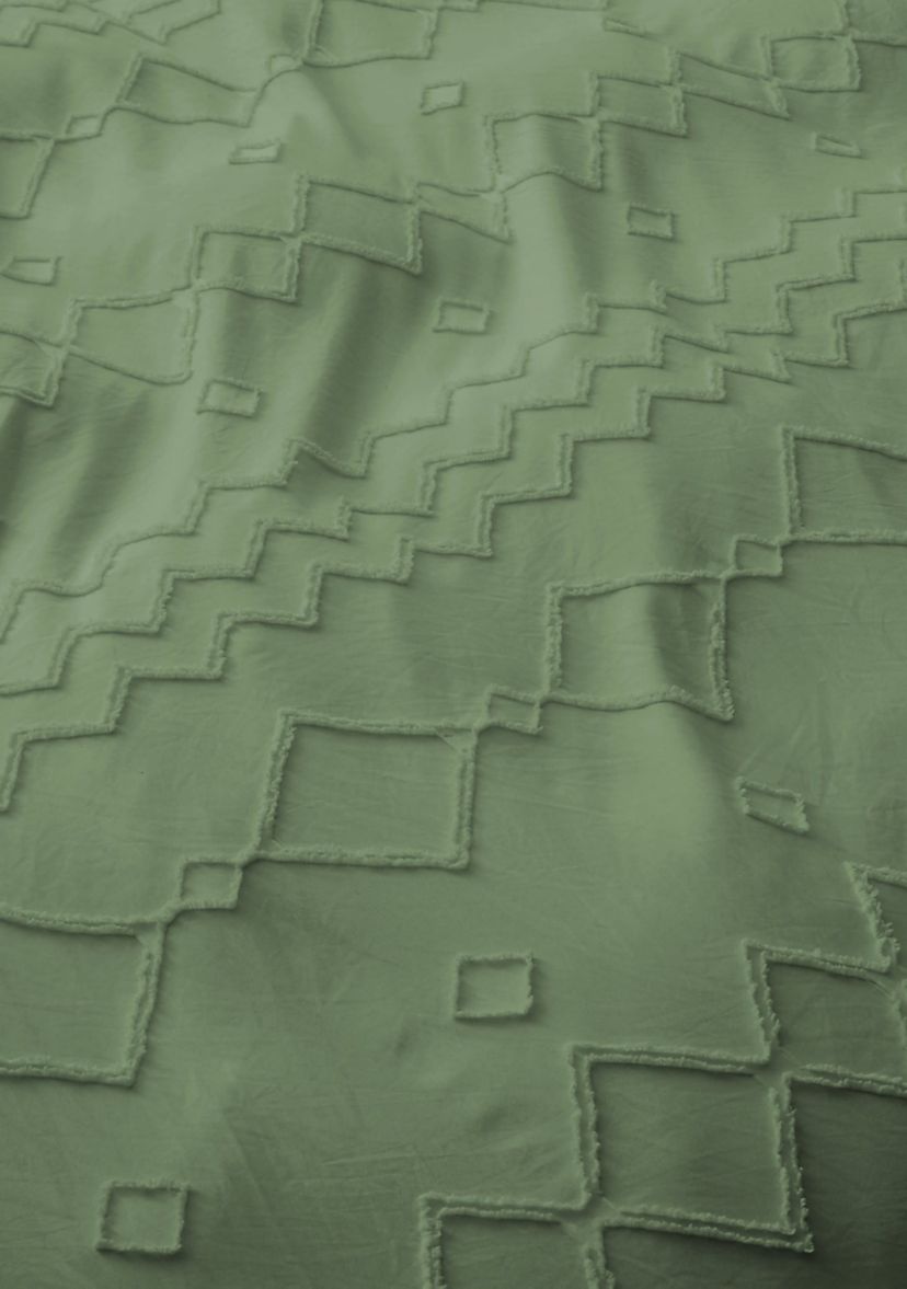 Clipped Jacquard Diamond Geometric Duvet Cover Set