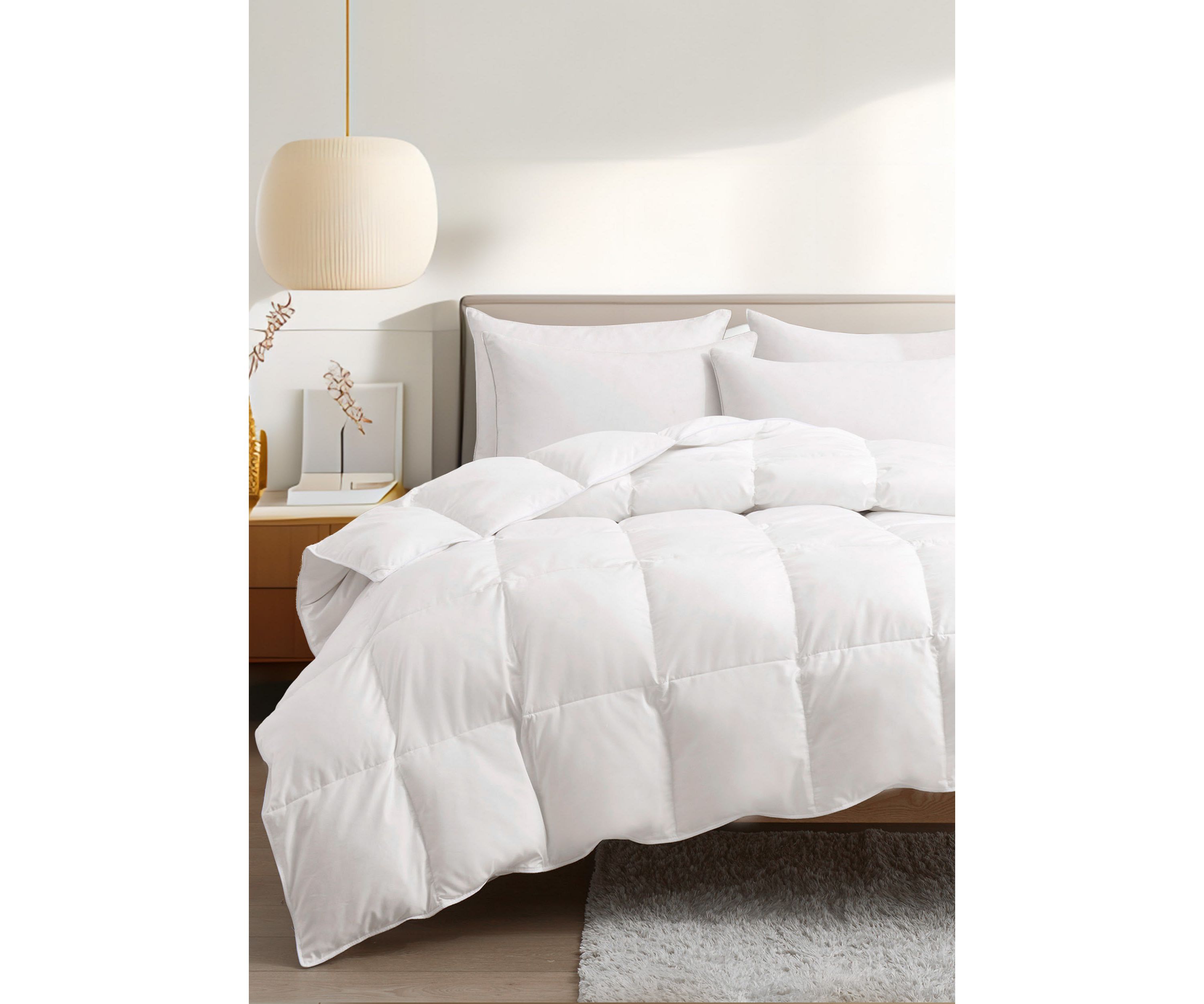 All Season Microfiber White Goose Down and Feather Fiber Comforter