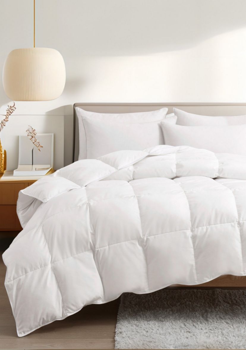 All Season Microfiber White Goose Down and Feather Fiber Comforter