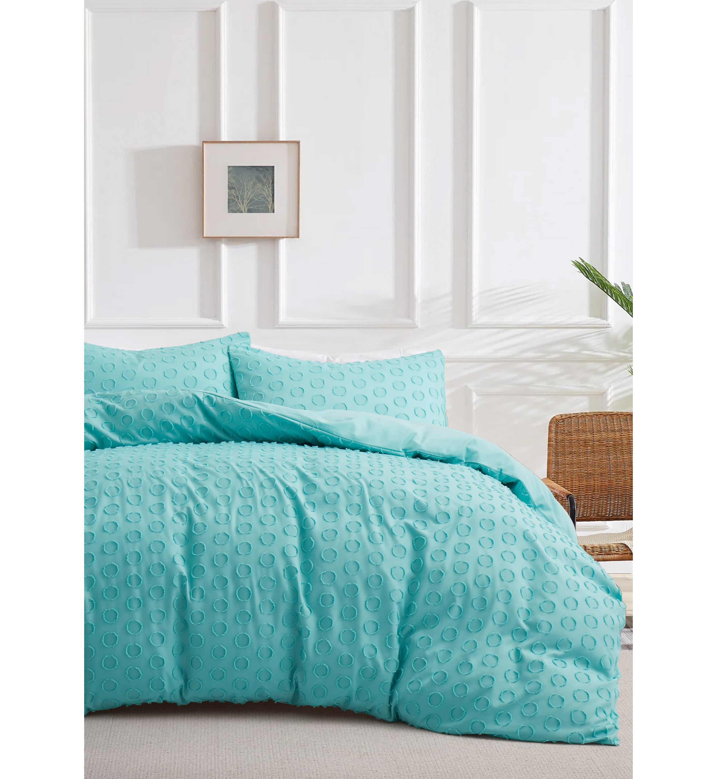 Circle Clipped Jacquard Duvet Cover Set