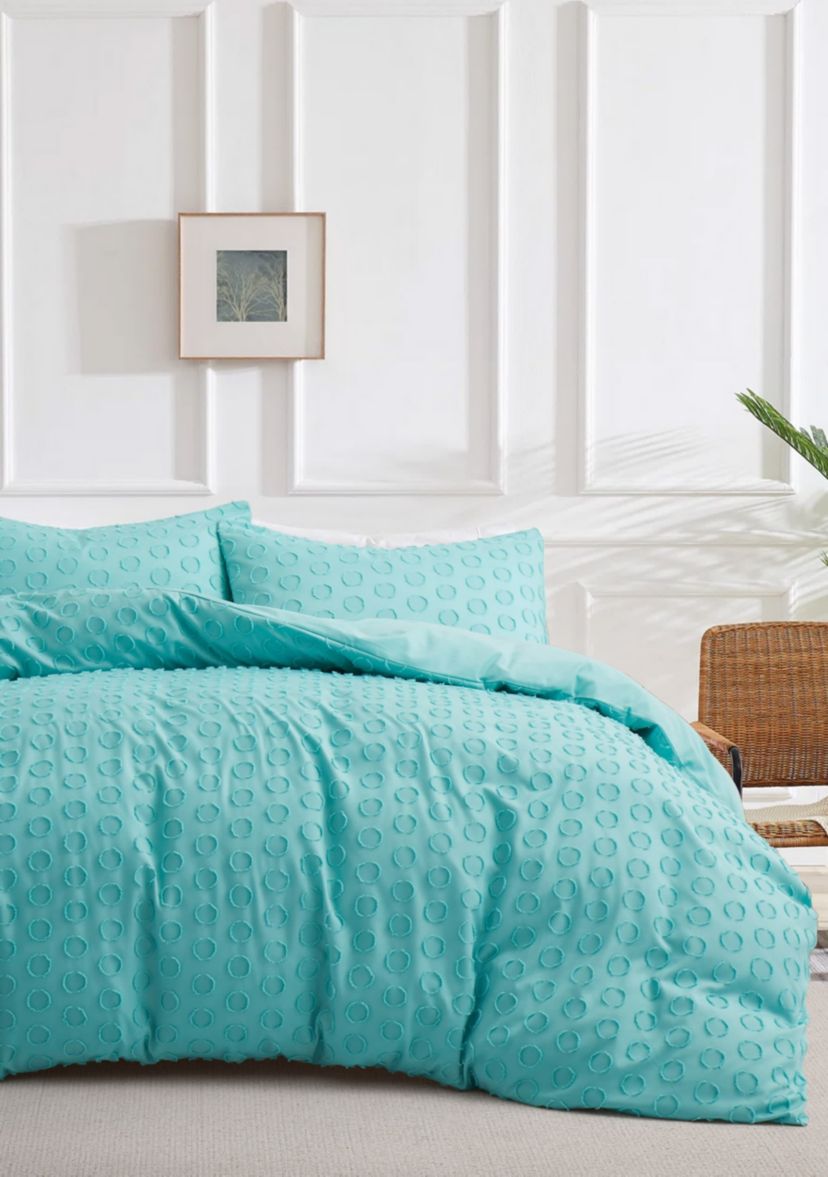 Circle Clipped Jacquard Duvet Cover Set