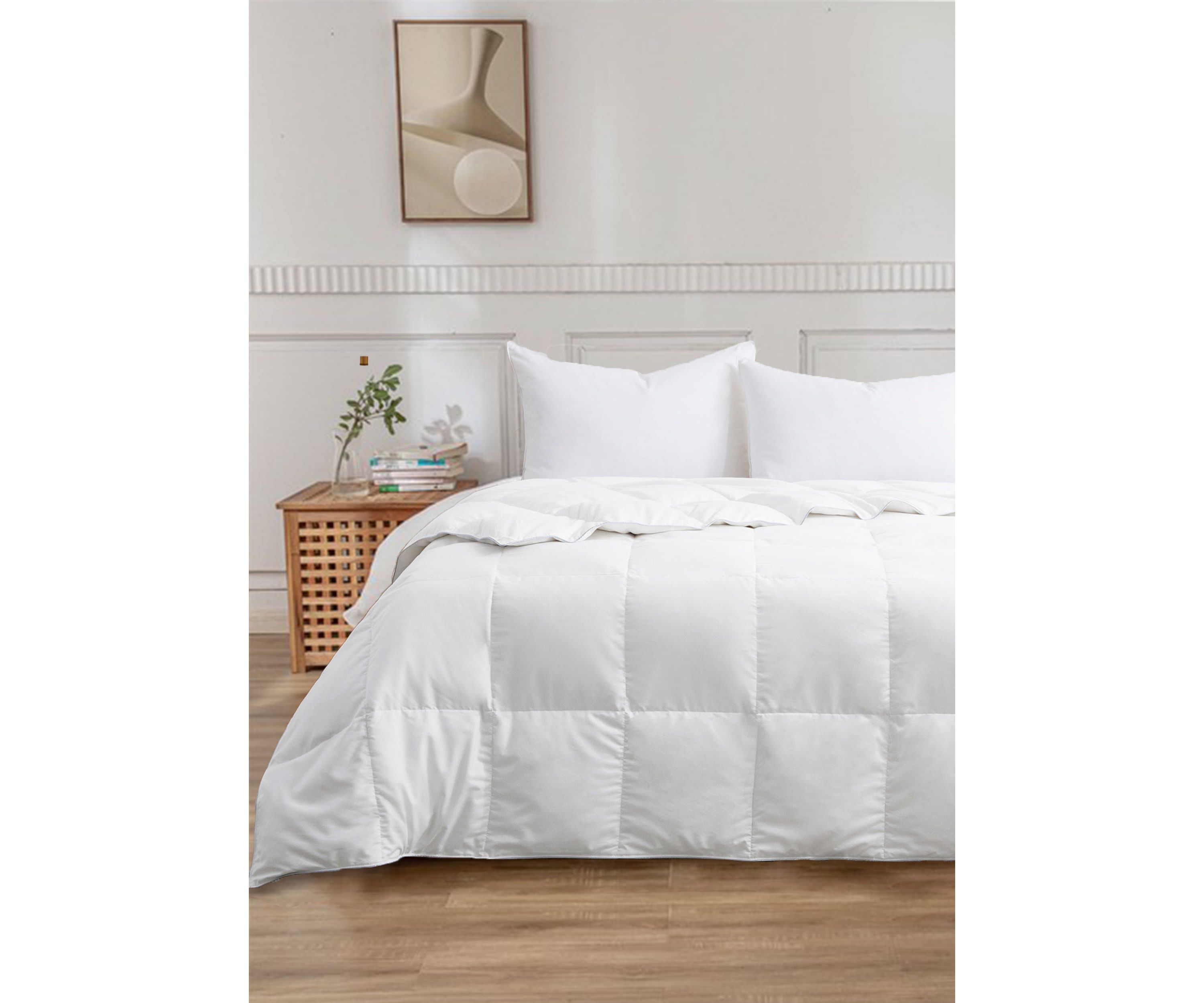Lightweight Microfiber White Goose Down and Feather Fiber Comforter