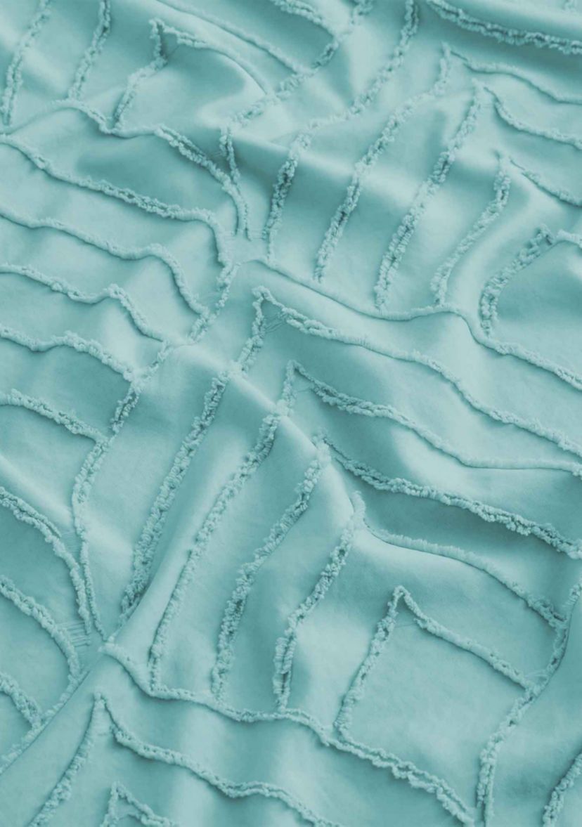 Clipped Jacquard Leaf Duvet Cover Set