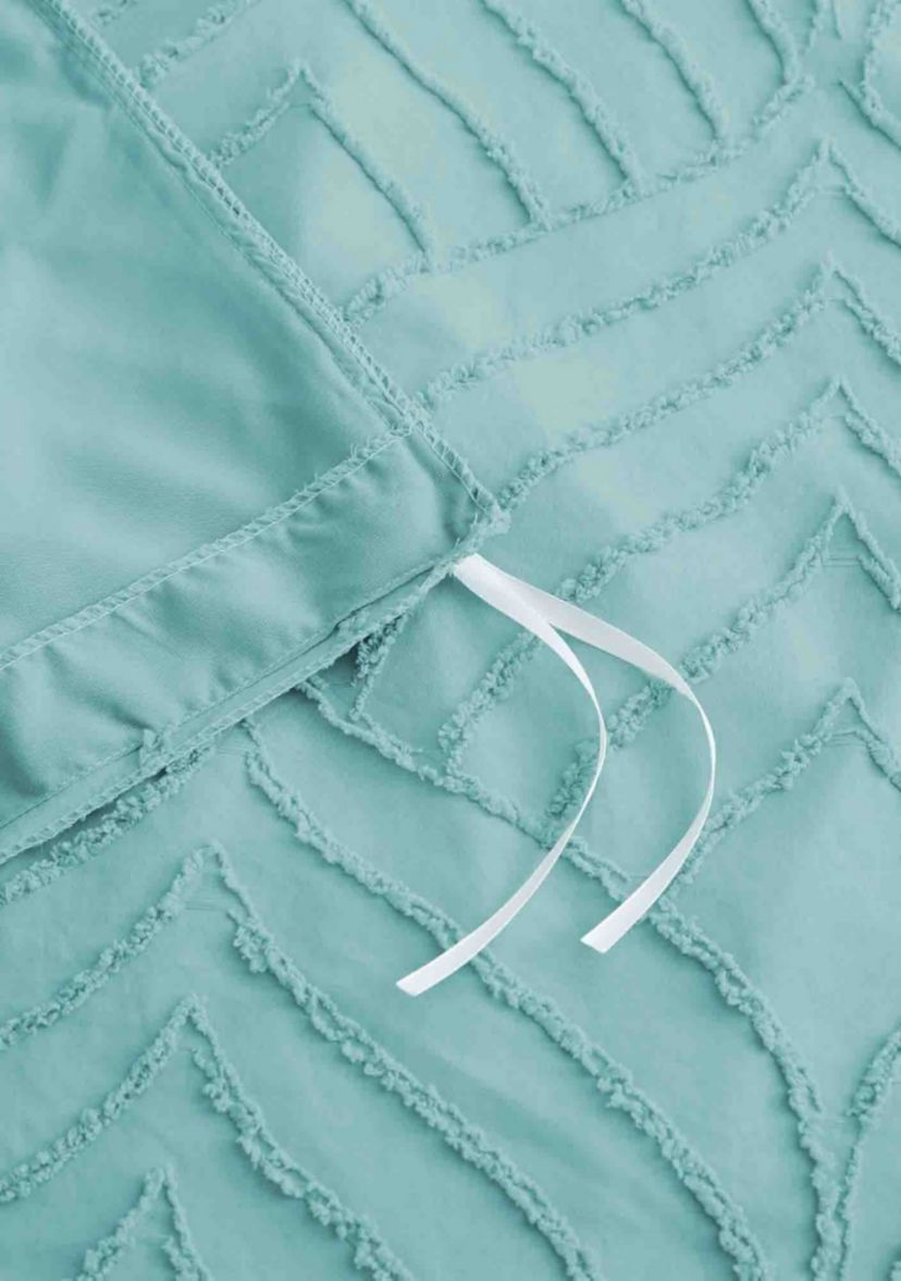 Clipped Jacquard Leaf Duvet Cover Set