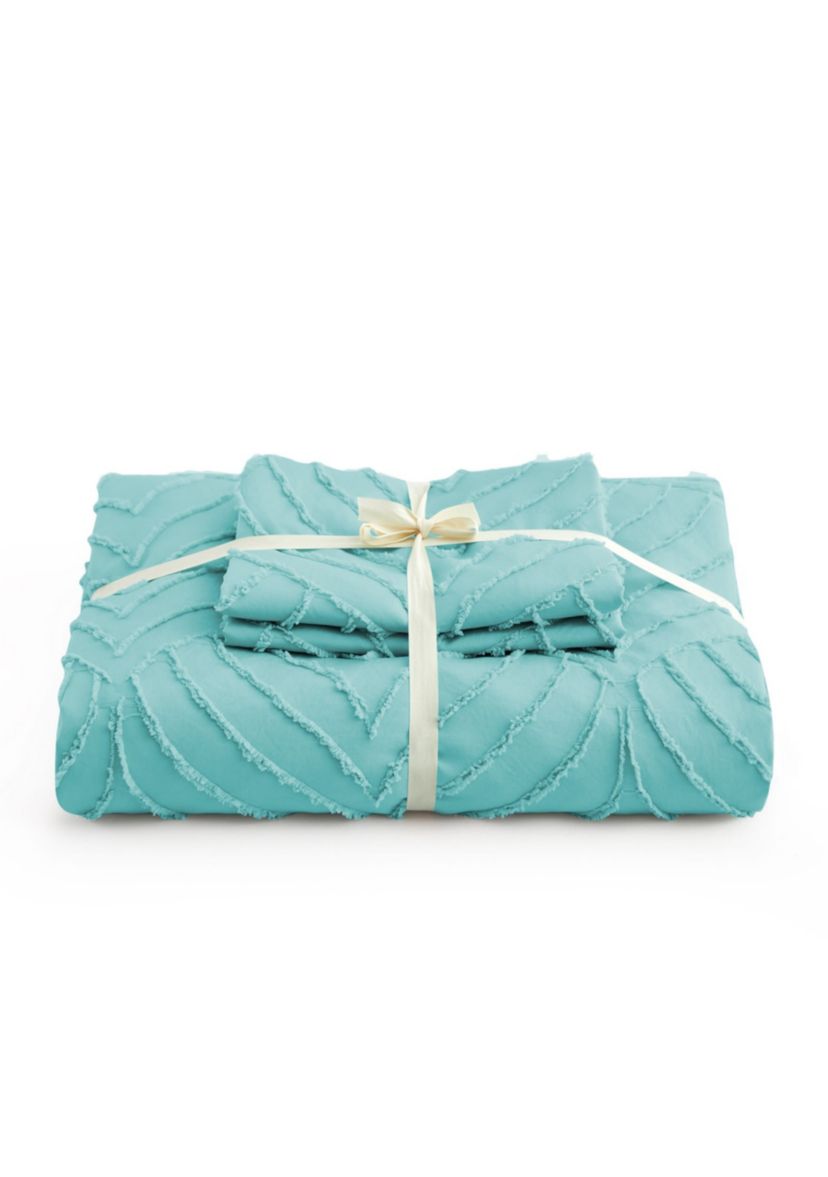 Clipped Jacquard Leaf Duvet Cover Set