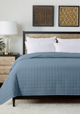 St. James Home Velvet Trim Down Alternative Blanket, Blue, Twin