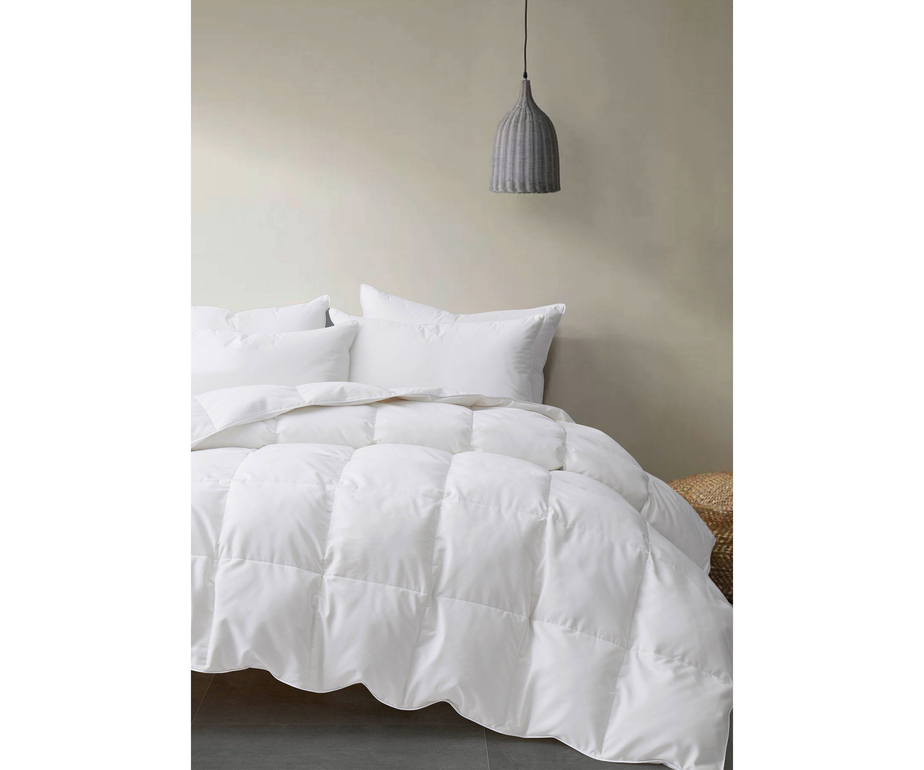 All Season Soft Microfiber White Goose Feather Fiber Comforter