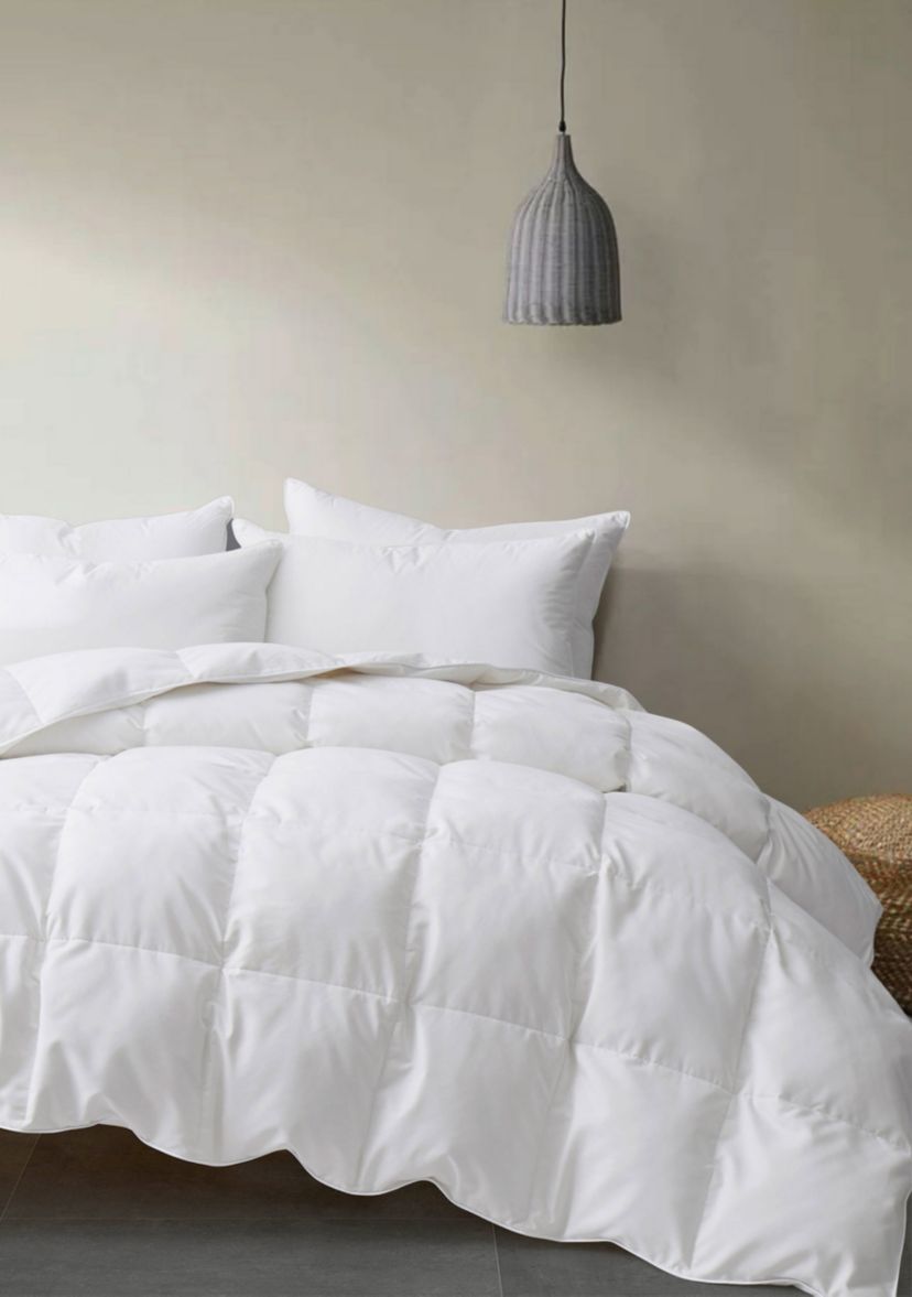 All Season Soft Microfiber White Goose Feather Fiber Comforter