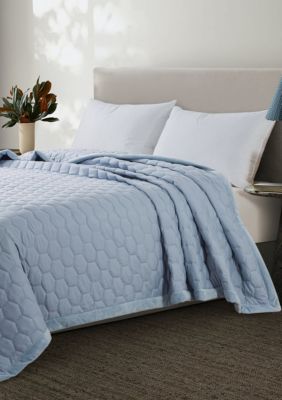 St. James Home Mini Honeycomb Velvet Trim Down Alternative Blanket