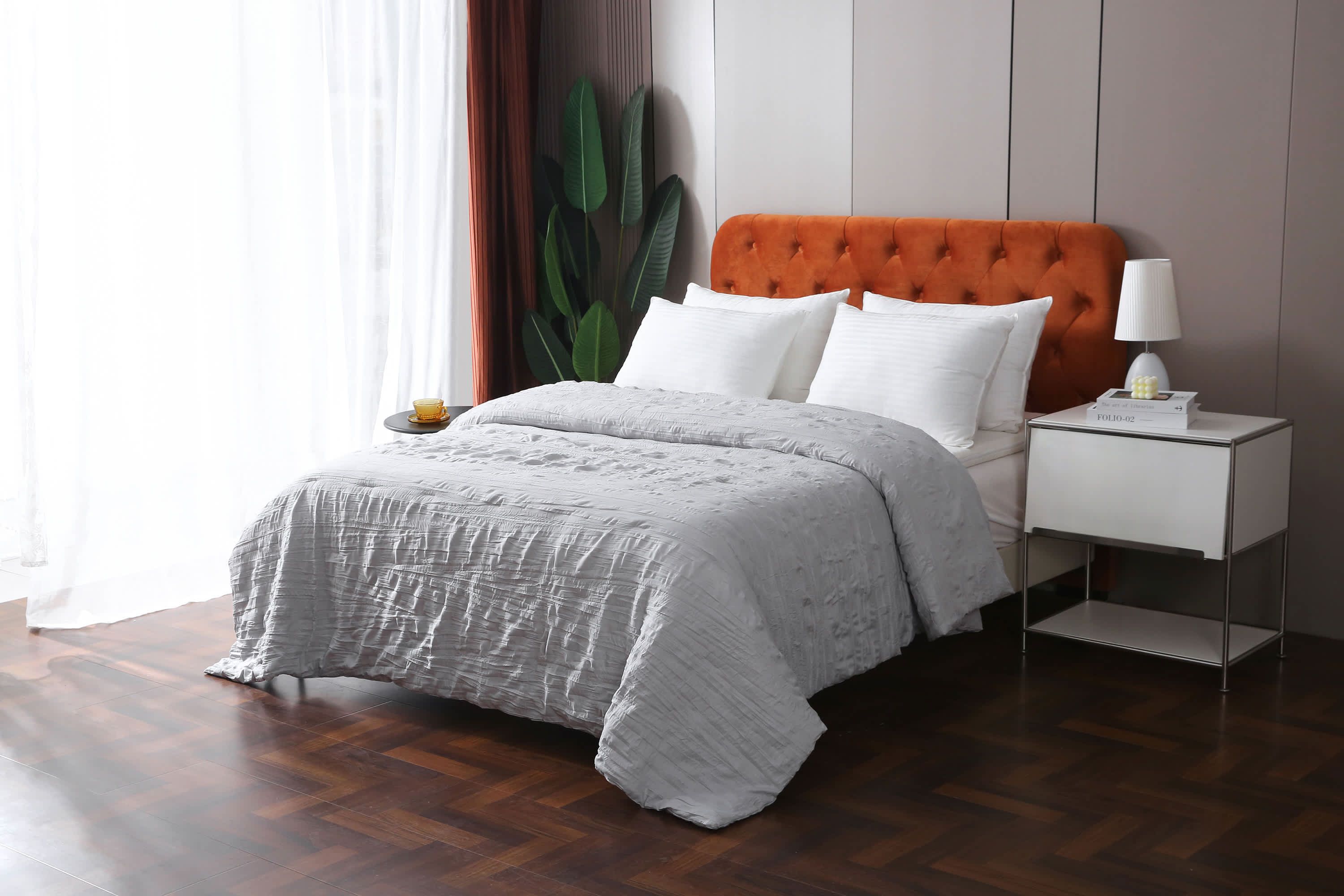 Crinkled Down Alternative Blanket King White