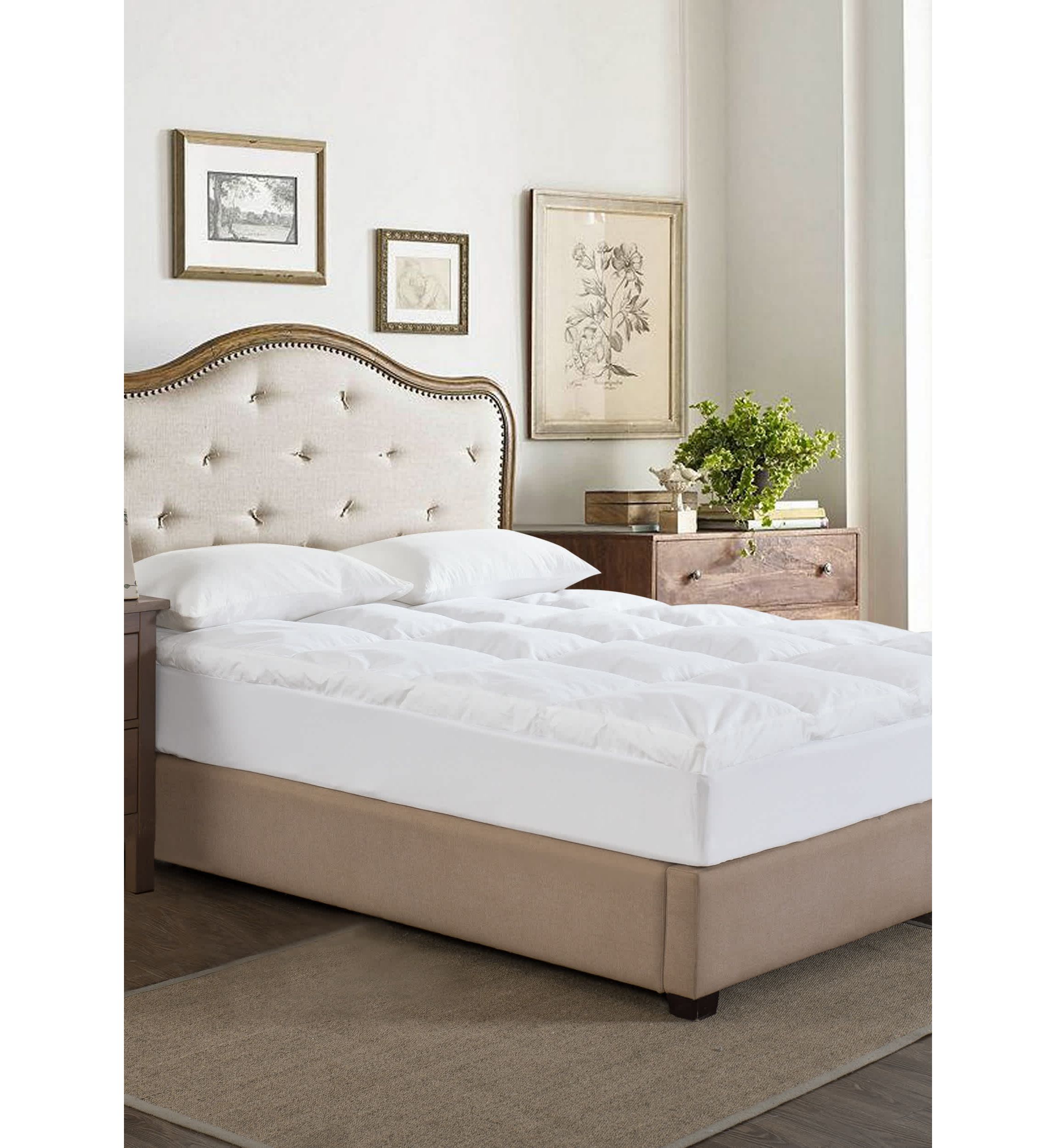 Dual Chamber Down Alternative and Nano Feather Twin Mattress Topper