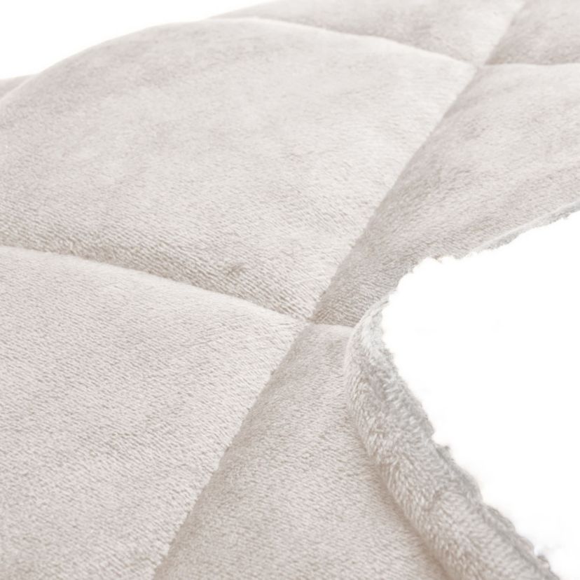 Quilted Velvet and Sherpa Foot Pocket Throw Blush