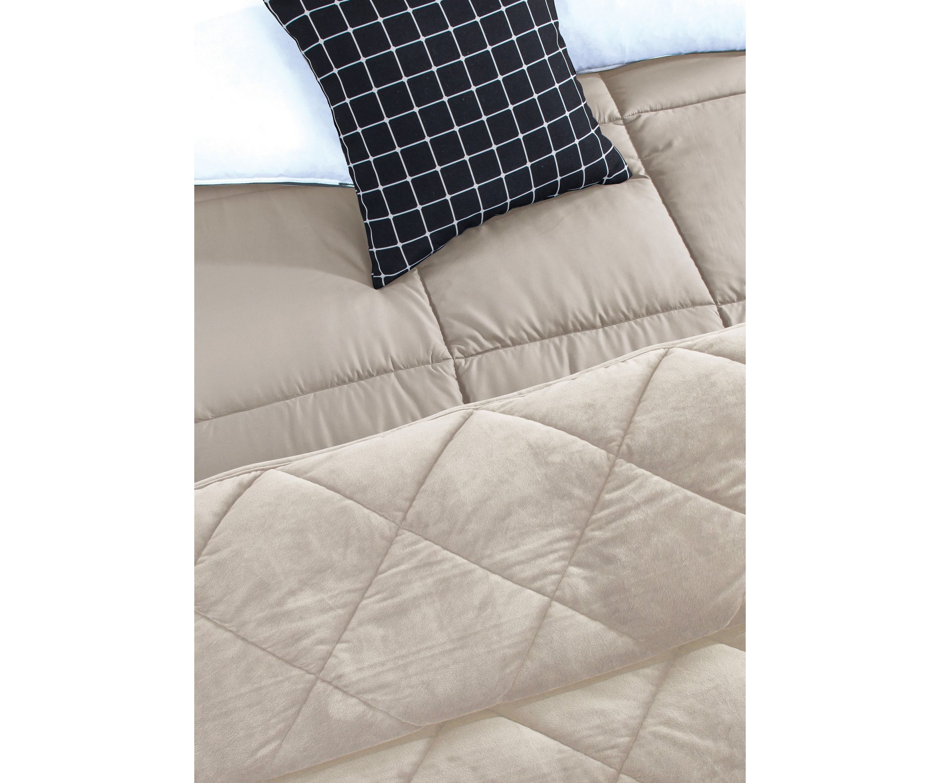 2 Piece Velvet Blanket & Down Alternating Comforter Set
