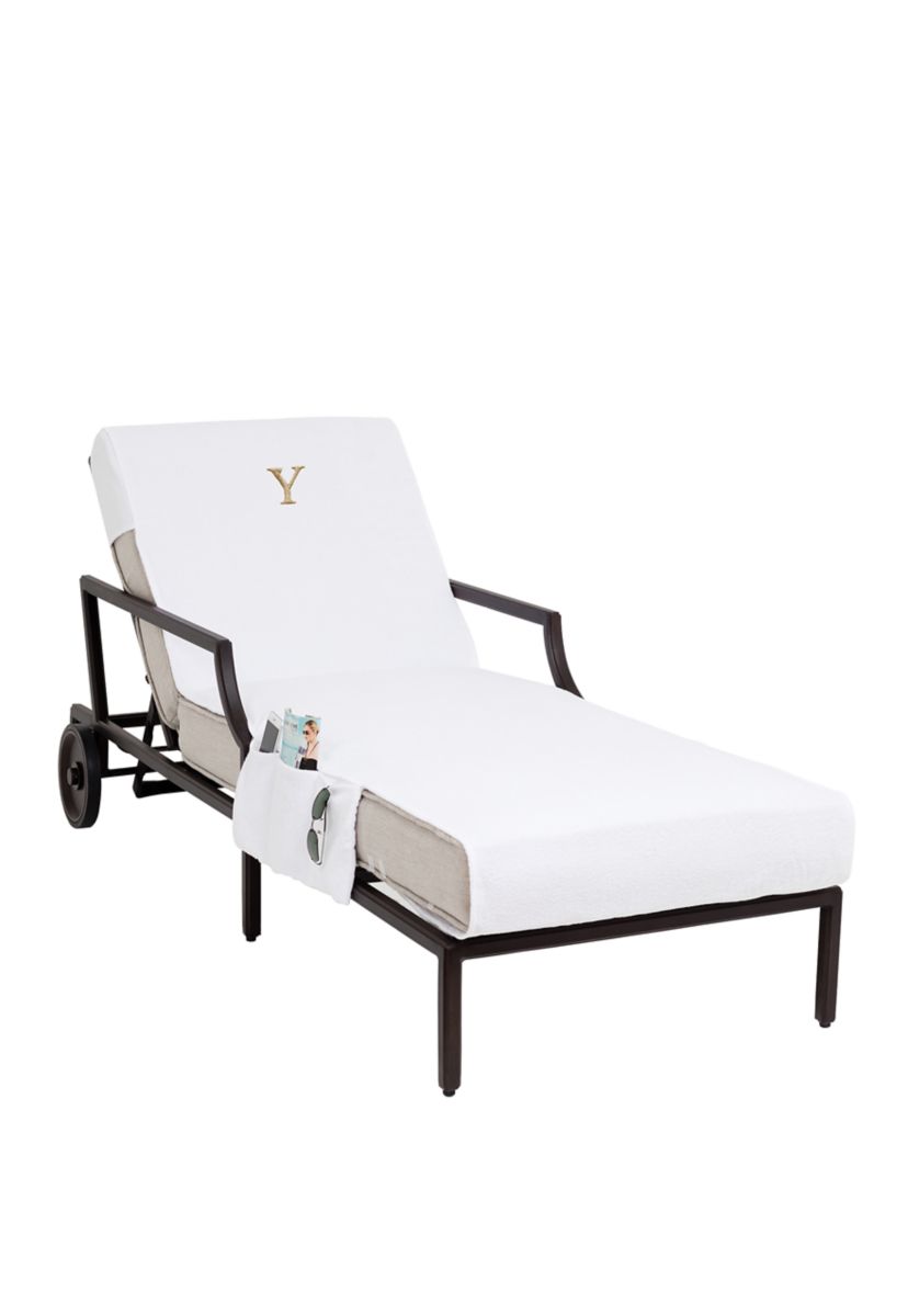 Personalized Standard Size Chaise Lounge Cover with Side Pockets