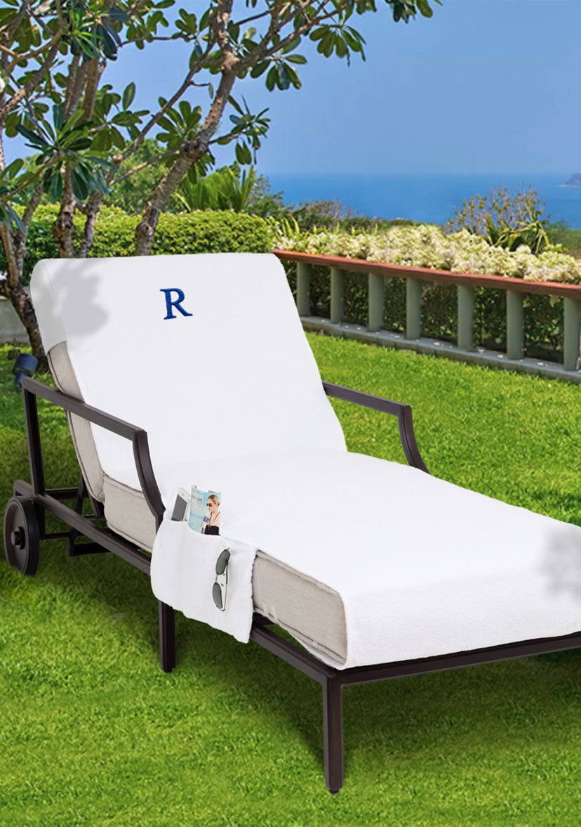 Personalized Standard Size Chaise Lounge Cover with Side Pockets