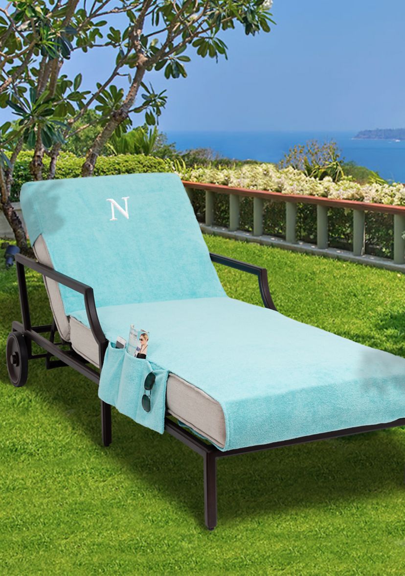 Personalized Standard Size Chaise Lounge Cover with Side Pockets