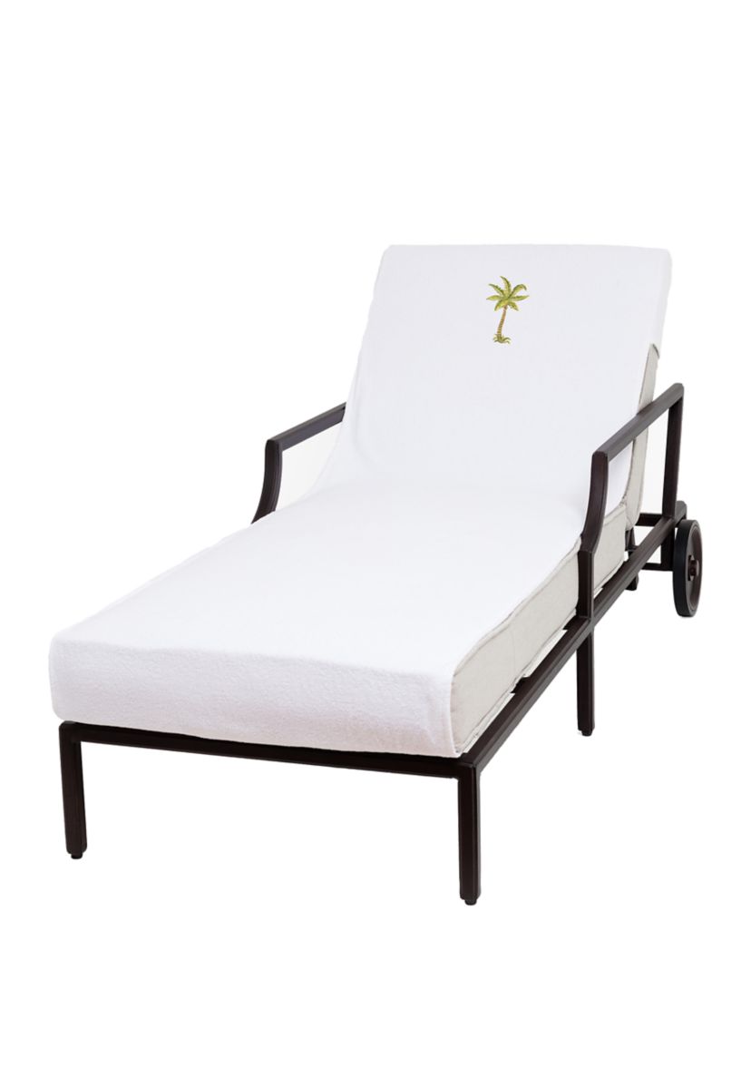 Embroidered Palm Tree Standard Size Chaise Lounge Cover