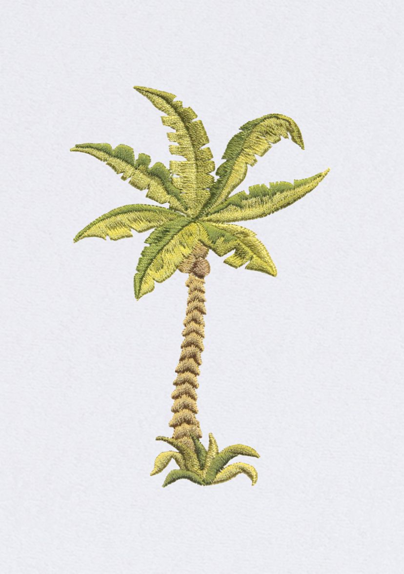 Embroidered Palm Tree Standard Size Chaise Lounge Cover