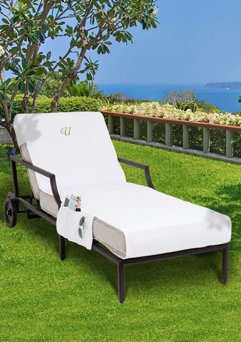 Personalized Standard Size Chaise Lounge Cover with Side Pockets