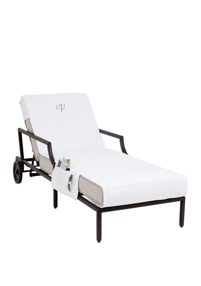 Personalized Standard Size Chaise Lounge Cover with Side Pockets