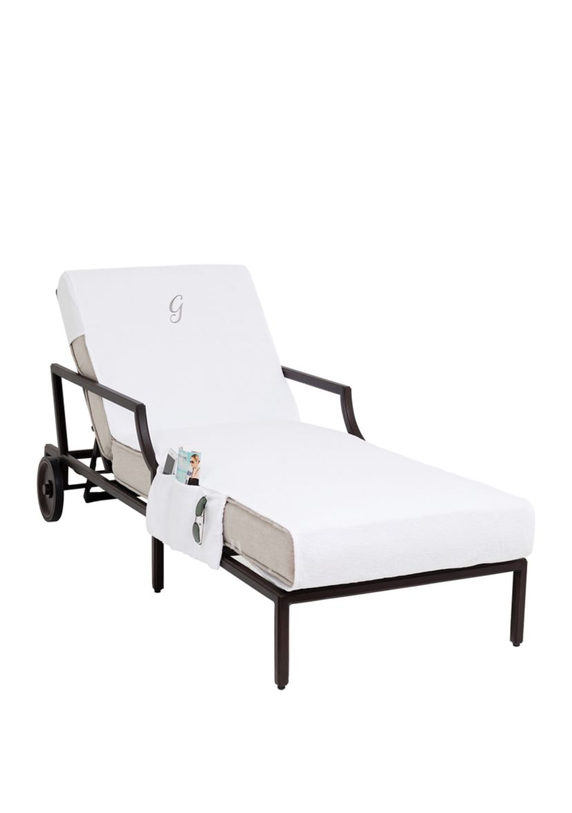 Personalized Standard Size Chaise Lounge Cover with Side Pockets