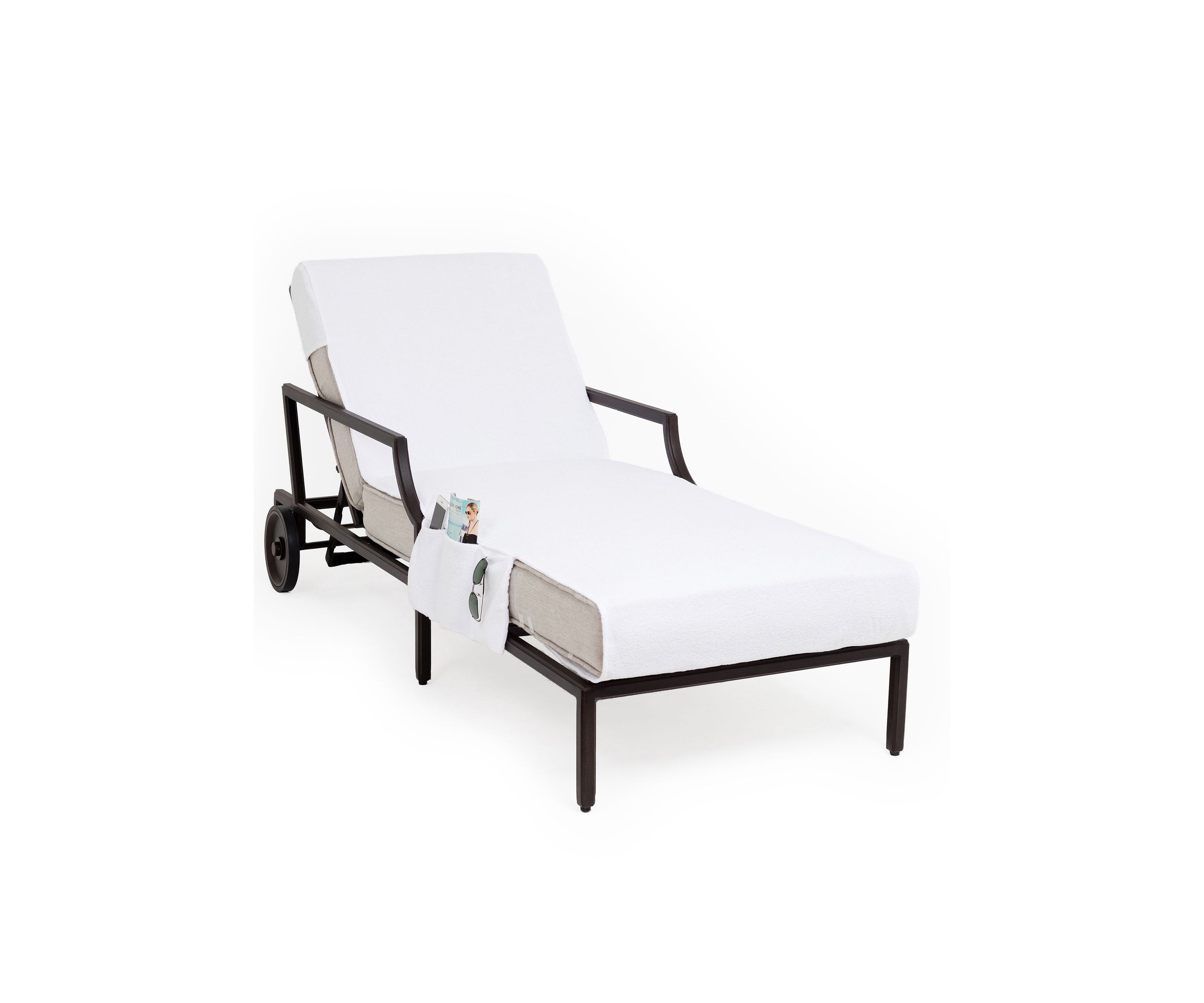 Standard Size Chaise Lounge Cover with Side Pockets