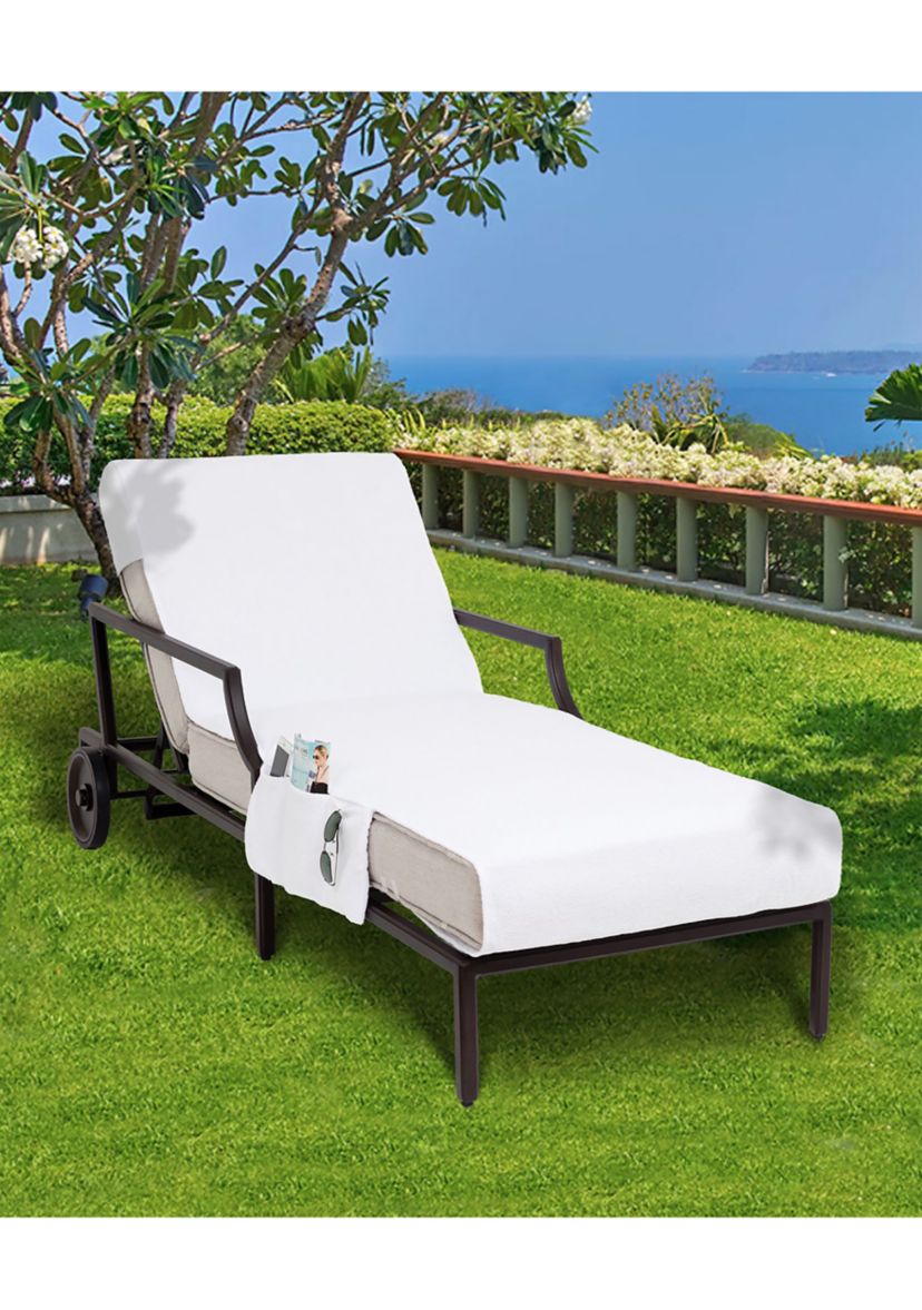 Standard Size Chaise Lounge Cover with Side Pockets