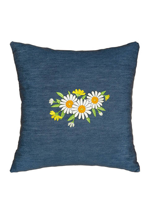 Linum Home Textiles Daisy Denim Decorative Pillow Cover