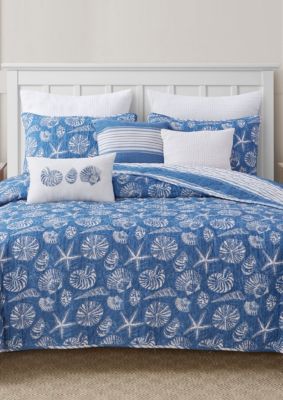 Mare Blue Soft Cotton Quilt Set