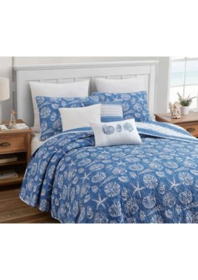 Mare Blue Soft Cotton Quilt Set